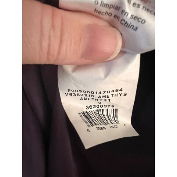 WHITE by VERA WANG One Shoulder Bridesmaid Dress Amethyst Size 0 Belted Slit - Picture 9 of 11